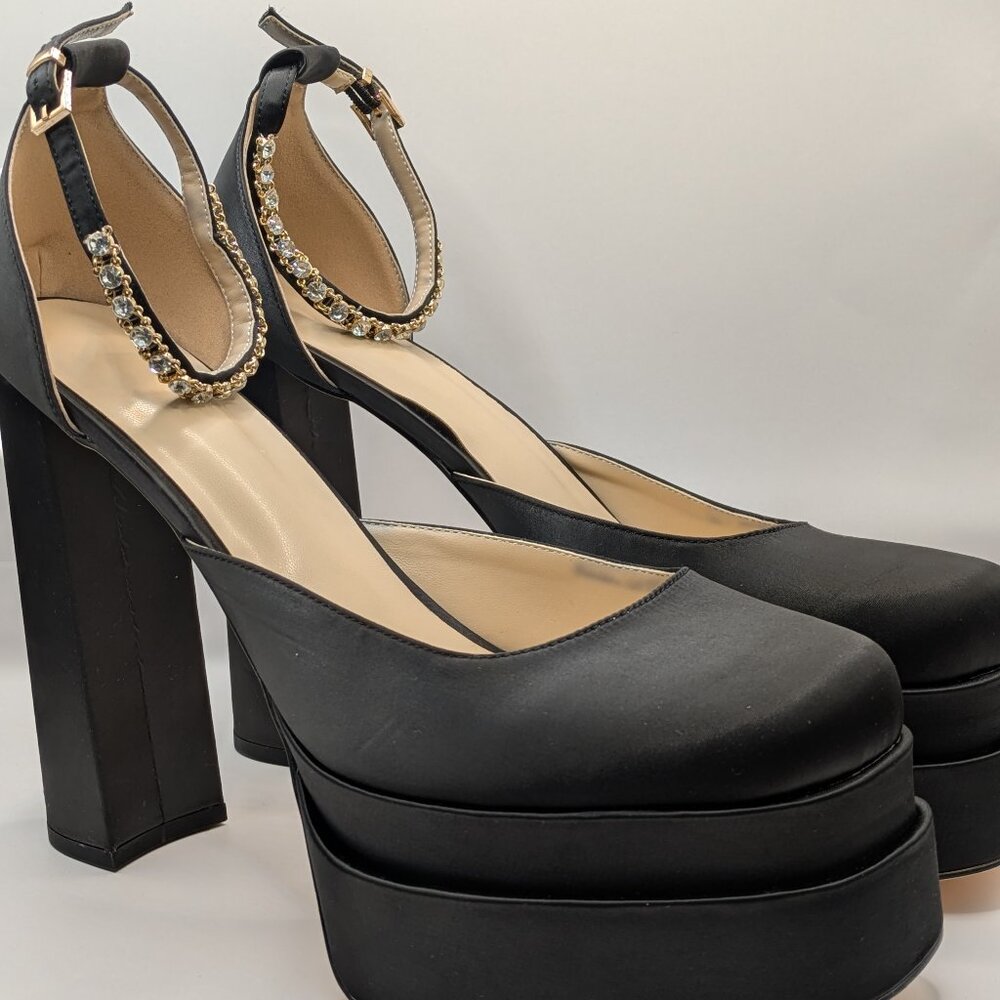 Mary Jane Platform Chunky High Heels Pumps